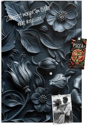Produktbild von Magnettafel 60x90cm Pinnwand Whiteboard beschreibbar - Florales Muster