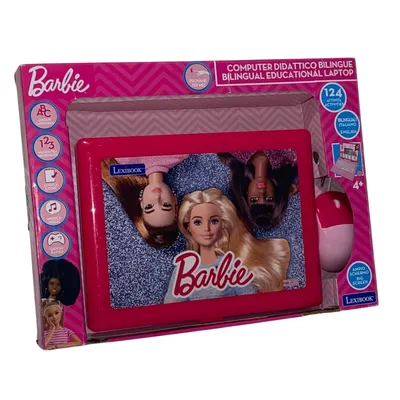 Obrázek produktu pro Lexibook JC598BBi5 Barbie, výukový a dvojjazyčný notebook v angličtině/italštině, hračka pro děti se 124 výukovými aktivitami