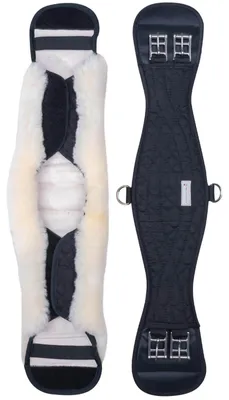 Image de Waldhausen Sangle courte en peau d'agneau noir/naturel 60 cm