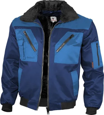 Produktbild von Qualitex Pilotenjacke - modische 4-in-1 Arbeitsjacke aus Mischgewebe - ideale Übergangsjacke - in Farbe: marine/royal - Herren: XXL - Damen: 52