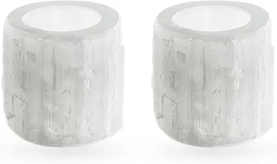 Produktbild von Selenit-Teelichthalter – Handgefertigt – 6 x 6 cm