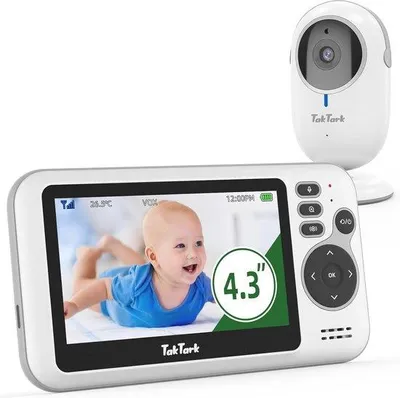 Image de Caméra de surveillance pour bébé sans fil de 4,3 pouces avec vision nocturne et communication bidirectionnelle