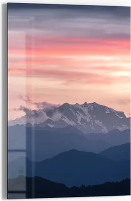 Produktbild von DEQORI Glasbild Echtglas 40x60 cm 'Alpenabendglanz' Wandbild Bild modern Deko