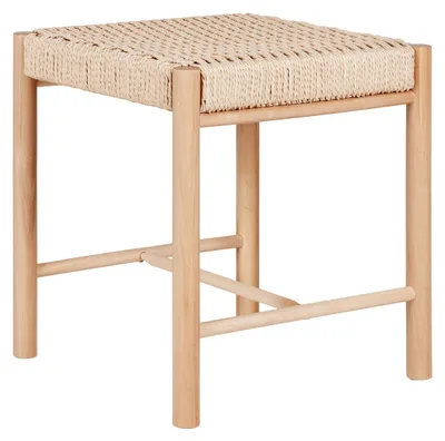 Immagine prodotto di Sgabello Abano in legno di pioppo e corda naturale 42x42x46,5 cm