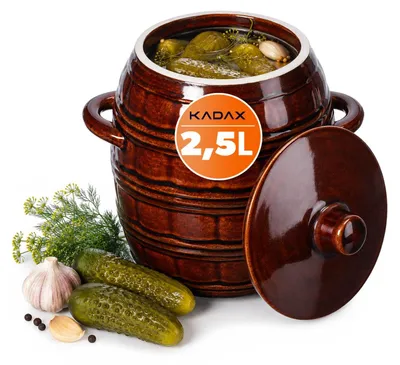 Produktbild von KADAX Gärbehälter für Hausbrauereien "Helios", Steinguttopf, Einlegtopf 2,5L