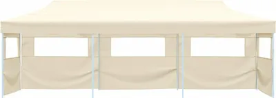 Image de vidaXL Tente de réception pliante Pop-Up avec 5 parois latérales 3x9 m Crème