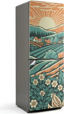 Produktbild von Strand mit Palmenschatten – Kühlschrank Aufkleber – Klebefolie Kühlschrank – Kühlschrank Dekor – Kühlschrankfolie selbstklebend – Küchen Dekoration – 70x190 cm