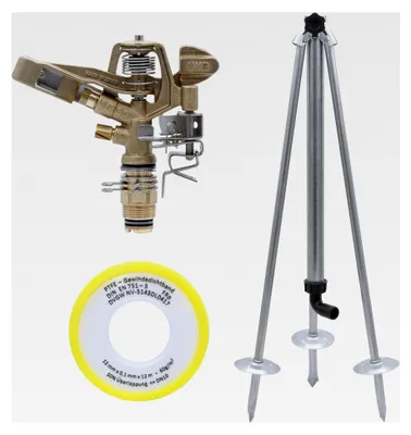 Produktbild von Agrarflora Kreis- und Sektorenregner VYR-60, 3/4 Zoll, Komplettset mit Dreibeinstativ und 12m PTFE-Dichtungsband