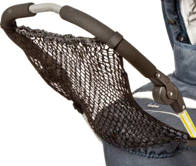 Produktbild von Altabebe (AL1600-02) Universalnetz Einkaufstasche Einkaufsnetz Netztasche Aufbewahrungstasche für Kinderwagen Sportwagen Buggies Jogger passend für alle Griffe. Farbe: Schwarz