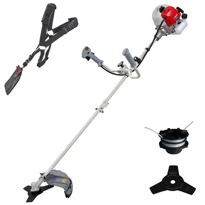 Produktbild von IKRA Benzin Freischneider IBF 43 | 1100 Watt | Fadenspule 45 cm Schnittbreite| 3-Zahn-Messer Ø 25,5 cm | Schultergurt