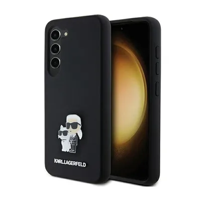 Image de Karl Lagerfeld Silicone Karl & Choupette Metal Pin - Etui Samsung Galaxy S24 (czarny)