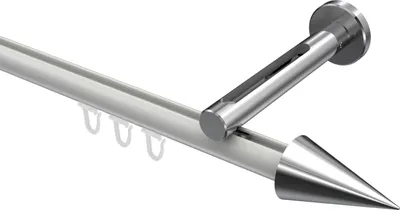 Produktbild von Interdeco Innenlaufstange / Gardinenstange mit Innenlauf Weiß / Chrom, Typ Siteno Savio (Kegel), 20 mm Ø 1-läufig, 100 cm