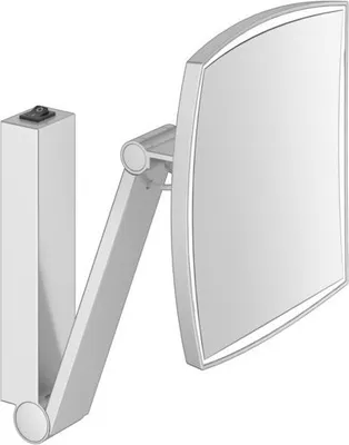 Produktbild von Keuco Kosmetikspiegel beleuchtet iLookmove 200x200mm, S-Arm, Wippsch., alu./finish