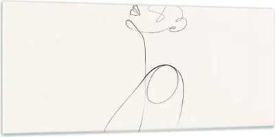 Produktbild von Bilder auf glas - Einteilig - Linie Linie Frau - 120x50cm - Glasbilder - Wandbilder - Bilder - zum Aufhängen bereit - Wanddekoration aus Glas - Glas Bilder - Wandbild auf Glas - GAB120x50-5112