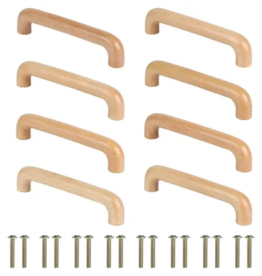 Productafbeelding van SWAWIS Meubelgrepen, 8 stuks, 128 mm, ladeknoppen voor keukens, met schroeven, gebogen