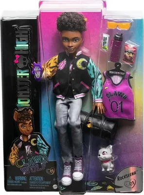 Obrázok produktu pre Bábika Mattel Monster High, bábika Clawd Wolf so zvieratkom Gargoyle Bulldog a príslušenstvom