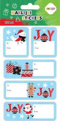 Zdjęcie produktu dla Naklejki Xmas joy tag 10x20cm HAPPY COLOR - GDD