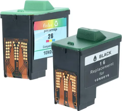 Produktbild von vhbw 2x Tintenpatronen Ersatz für Lexmark 10N0227, 16, 10N0026, 10N0217, 27, 17, 26, 10N0016 für Drucker (Wiederaufgefüllt)