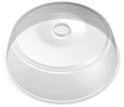 Zdjęcie produktu dla Branq Okrągła osłona kuchenki mikrofalowej - Ø 27 cm - Przezroczysta - Osłona przeciwbryzgowa do kuchenek mikrofalowych