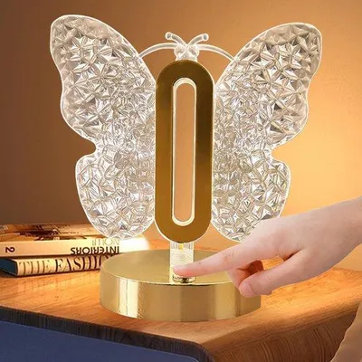 Zdjęcie produktu dla Lampa LED, 3 kolory, sterowana dotykowo, ładowana przez USB, stonowana, nastrojowa lampka nocna