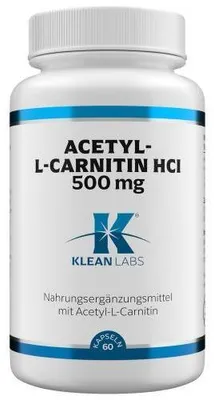 Produktbild von Acetyl-L-Carnitin Hcl 500 mg Klean Labs Kapseln 60 St