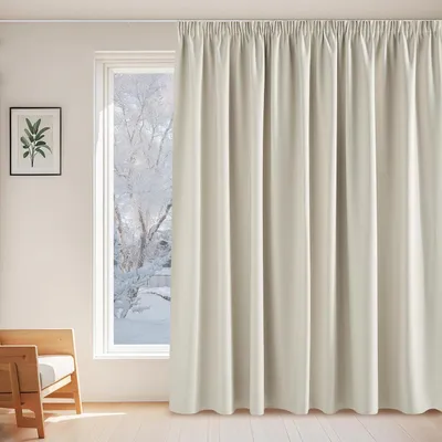 Obrázek produktu pro Záclony do obývacího pokoje, termoizolační, světle béžové, rozměry 260 x 300 cm