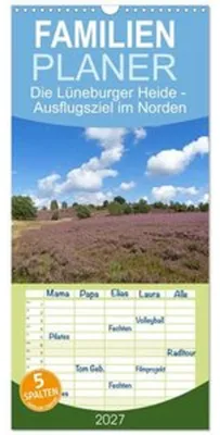 Immagine prodotto di Calendario familiare 2027 - La brughiera di Lüneburg - Destinazione ideale per gite nel nord, con 5 colonne (calendario da parete, 21 x 45 cm) CALVENDO