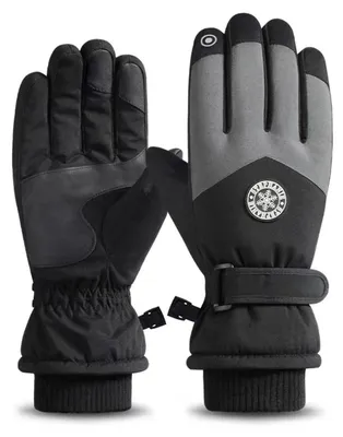 Produktbild von Winterhandschuhe Herren Damen Wasserdicht Winddicht Touchscreen L Schwarz/Dunkelgrau