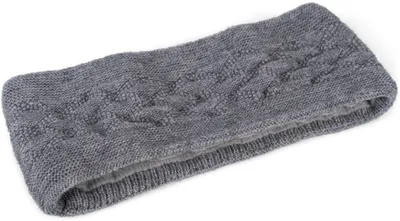 Produktbild von styleBREAKER Damen Strick Stirnband einfarbig mit Karo Muster, Thermo Fleece Futter, Winter Headband Uni 04026061