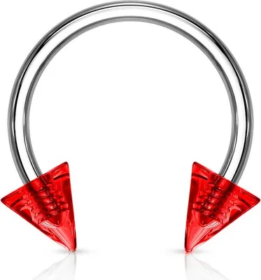 Produktbild von viva-adorno Universal Hufeisen Piercing Chirurgenstahl 316L UV Spitzen Septum,Lippe,Augenbraue,Nase Z305,rot