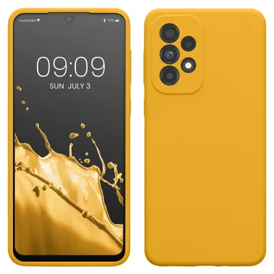 Produktbild von kwmobile Handyhülle für Samsung Galaxy A33 5G Hülle - Case Silikon - Kabelloses Laden - Schutzhülle Cover in Honiggelb
