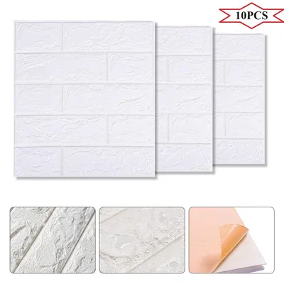 Produktbild von 10PCS 3D Wandpaneele Selbstklebend Tapete Steinoptik Wandverkleidung, 35x38,5cm Wasserdicht WallPanels Wandtattoos Ziegelstein Wandaufkleber