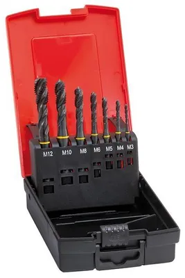Produktbild von FORMAT Maschinengewindebohrer-Satz HSSE DIN371/376C M3-M12 inkl. Kernlochbohrer