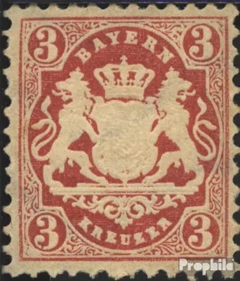Produktbild von Briefmarken Bayern 1875 Mi 33 mit Falz Staatswappen