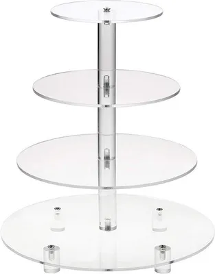 Produktbild von Famanu Cupcake Display Stand Transparente Acryl Taartstandaard - 4 Lagen Rund