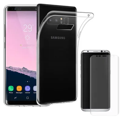 Obrázok produktu pre Silikónové puzdro transparentné + pancierová fólia pre Samsung Galaxy Note 8 N950F Case New