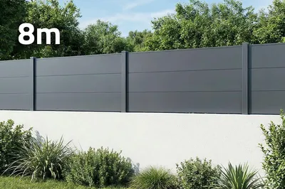 Produktbild von Aluminium-Zaunlatten, breit, 8 m hoch, 90 cm, anthrazitgrau - ALPIS