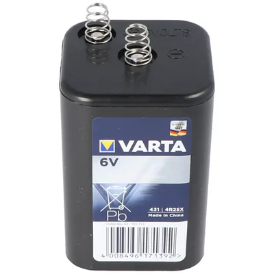 Obrázek produktu pro Varta 4R25X 8500mAh (431) 6V, Baterie na jedno použití, Chlorid zinečnatý, 6 V, 1 kusů, 8500 mAh, Černá