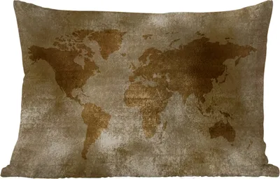 Produktbild von MuchoWow® Outdoor Kissen - Weltkarte - Antik - Braun - 60x40 cm - Wetterfest - Lounge Kissen - Zierkissen - Kissen für Innenräume