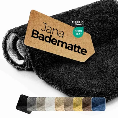 Produktbild von etérea Badteppich Jana Hochflor Shaggy , 50x80 cm Schwarz