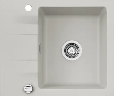 Produktbild von Systemceram KeraDomo Spüle GENEA 60 in ALU mit Excenterbedienung / Einbauspüle