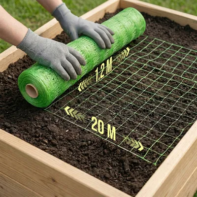 Obrázok produktu pre SIEŤ NA POPÍNAVÉ KVETINY A POPÍNAVÉ RASTLINY, OPORA PRE ZELENINU, MREŽOVINA 1,2 × 20 m