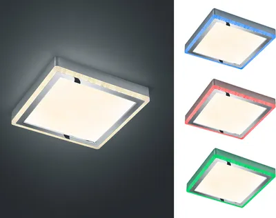 Produktbild von Dimmbare LED Deckenleuchte SLIDE 40x40cm Höhe 4cm mit Fernbedienung Farbwechsler