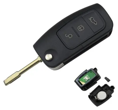 Zdjęcie produktu dla Kompletny klucz samochodowy Techstar® kompatybilny z Ford, Focus, Fiesta, Mondeo, 4D60, 433 MHz, FO21, 3 przyciski