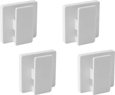Immagine prodotto di Ganci autoadesivi per asciugamani in plastica - Set di 4 - Bianco - Impermeabile - Montaggio a parete - Bagno e cucina - Decorazione della casa
