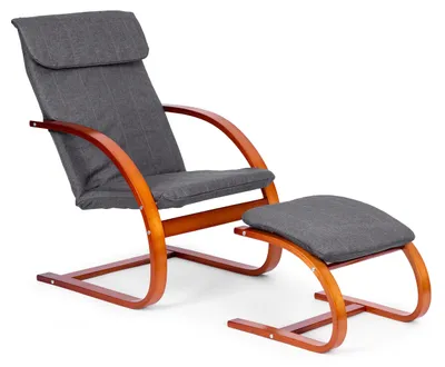Obrázek produktu pro ModernHome TXWQM-31-6 Finské houpací křeslo s podnožkou - ořech