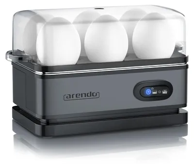 Produktbild von Arendo - Eierkocher Edelstahl mit Warmhaltefunktion - Kipp-Funktionsschalter mit Indikationsleuchte - frei wählbarer Härtegrad - rostfreier gebürsteter Edelstahl - BPA-frei - in Cool Grey