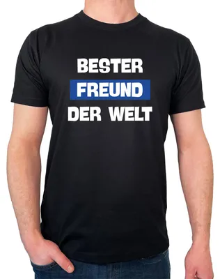 Produktbild von Huuraa Herren T-Shirt Bester Freund der Welt L Black Bio Baumwolle Fairtrade Herrenshirt Geschenkidee
