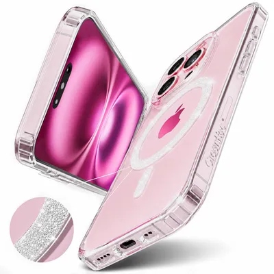 Produktbild von Hülle iPhone 13 Pro Glitzer Case MagSafe, Transparent, Magnetische Schutzhülle mit Kameraschutz