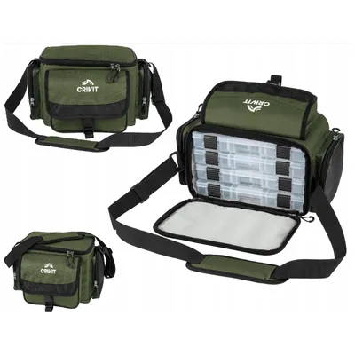 Produktbild von Angelzubehör Tasche Angeltasche mit 4 Boxen Zubehör-Tasche grün Wasserabweisende Crivit